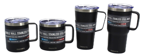 GRAPHYTE Double Wall Vacuum Insulated Stainless Steel Mugs with Handle and Slider Lid, Assorted Colors and Sizes Sale - Image 5