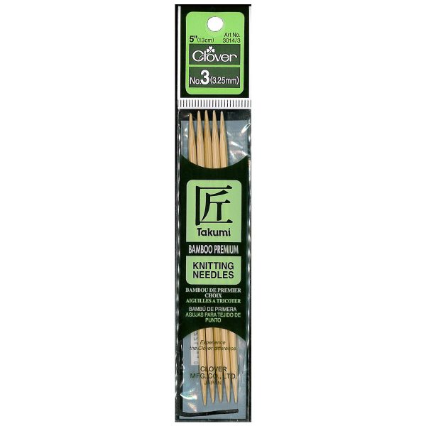 Takumi Bamboo Knitting Needles Double Pointed (5 ) No. 3 on Sale - Image 2