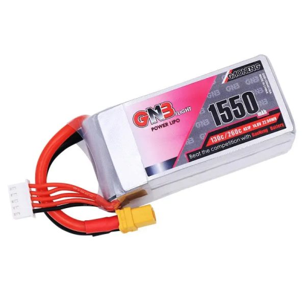 GNB 1550mAh 14.8v 4S 130C - XT60 Lipo Battery with Plastic Plate Online