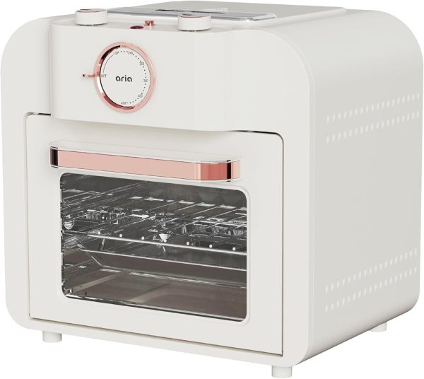 Aria Retro 17Qt Air Fryer Oven: 4-in-1 Functionality, Bake, Fry, Roast & Grill Complete with Air Fryer Basket & Mesh Trays For Discount - Image 2