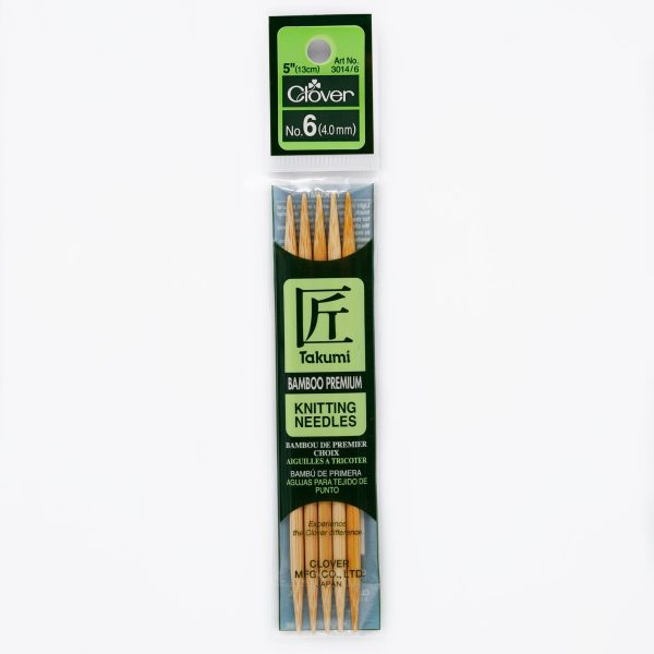 Takumi Bamboo Knitting Needles Double Pointed (5 ) No. 6 Cheap - Image 2