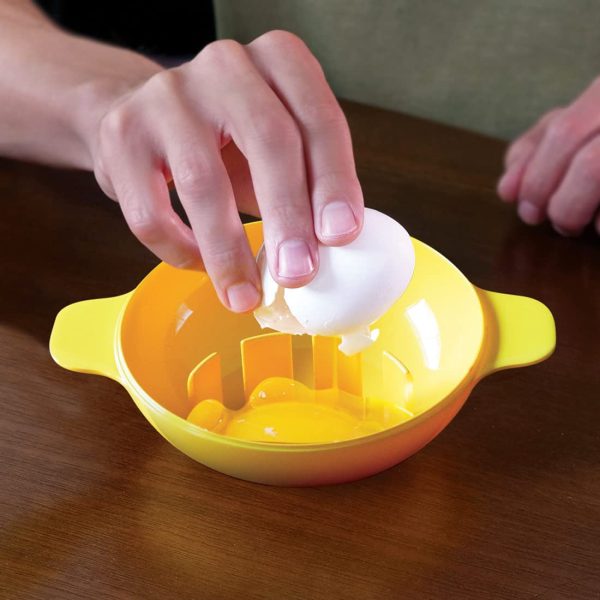 IncrediEgg Microwave Egg Cooker Poacher Scramble Omelet Eggwich Maker with Silicone Handles Yolk Separator and Shell Cracker, 2 Pack Online Hot Sale - Image 4