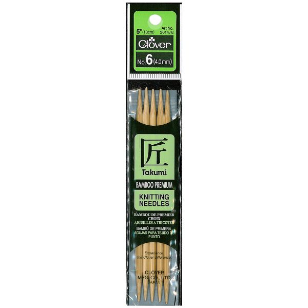 Takumi Bamboo Knitting Needles Double Pointed (5 ) No. 6 Cheap